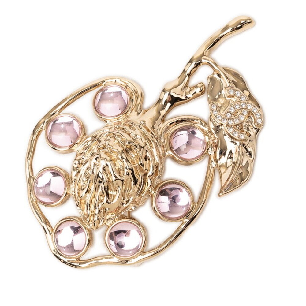CHANEL Purple Logo Brooch